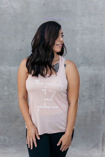 The Melody Of My Soul Guides Me Racerback Tank - le Annecy Apparel