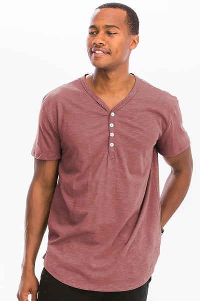 SCALLOP HENLEY SHORT SLEEVE TSHIRT - le Annecy Apparel